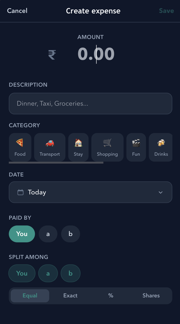 SplitEazy app screenshot - right phone mockup